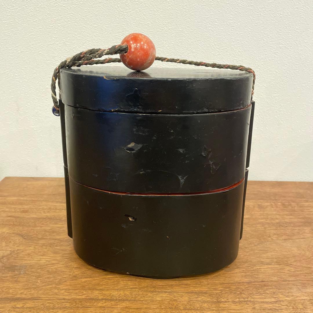 弁当箱　時代物　骨董　漆塗り　古美術　古道具