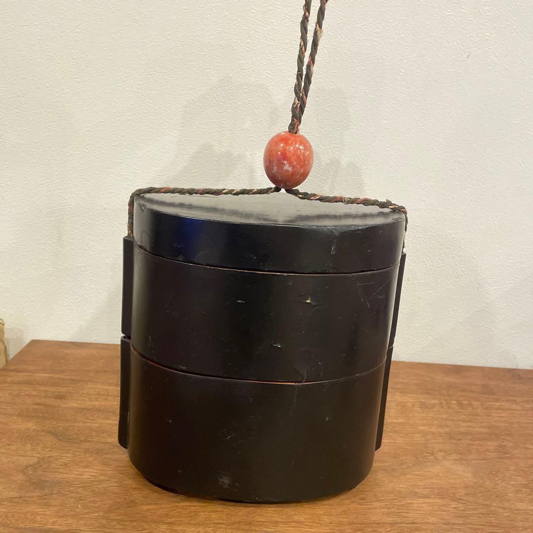 弁当箱　時代物　骨董　漆塗り　古美術　古道具