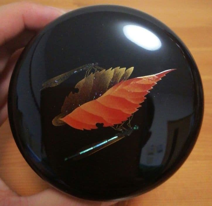 崎田宏作　水鏡　蒔絵　内銀　棗　共箱　共布　略歴付　茶道具