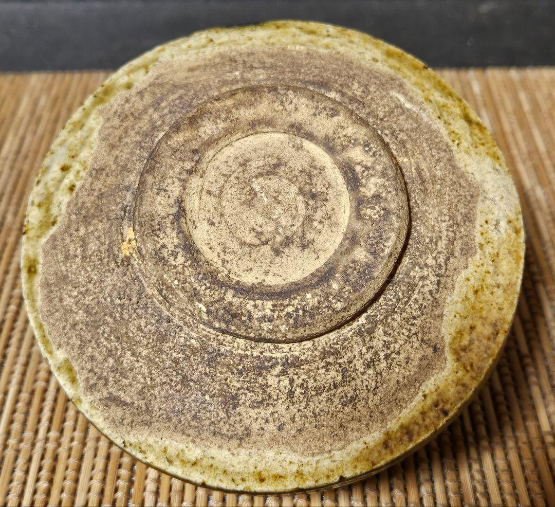 時代物　明治時代頃　徳川紋　葵紋　黄瀬戸　たんぱん　茶碗　茶道具茶器　尾張　紀州