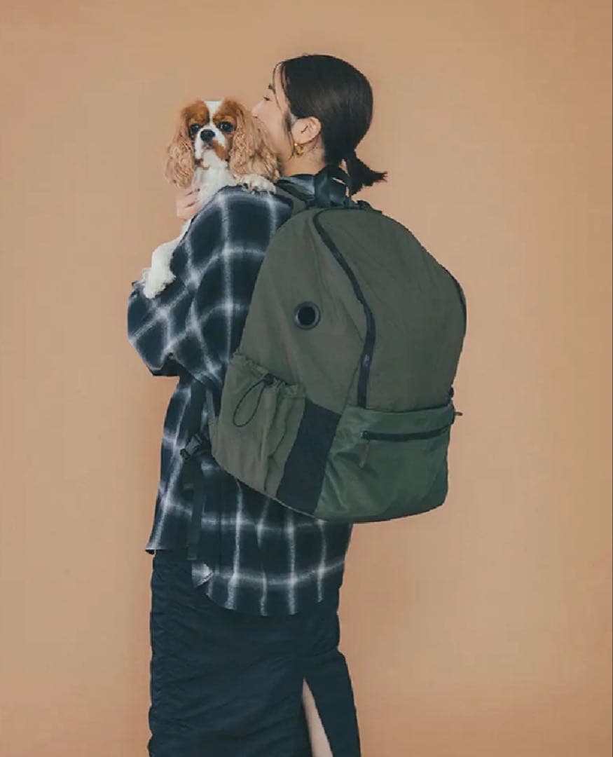 【美品・即日発送】MATIE ペットリュック Lカーキ〜8kg小型犬中型犬