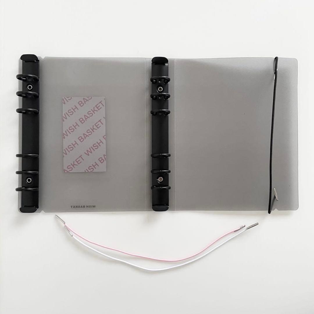 ami　韓国　貯金　バインダー　リフィル　ダブルリングバインダー　黒　3