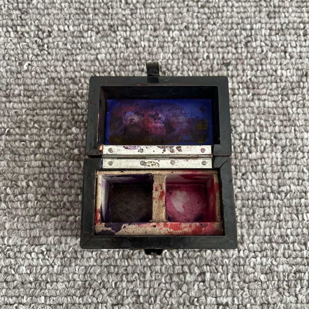 古い 木箱 朱塗り 古美術 古道具 アンティーク オブジェ 香水