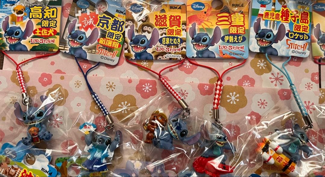 激レア◎ご当地スティッチ福岡限定等◎根付・ビーズストラップ◎50個セット