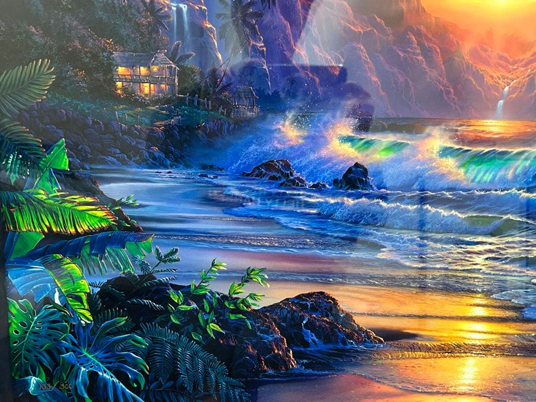 真作　ラッセン（Lassen） 【エスケープ】 手彩色ラッセングラフ 直筆サイン