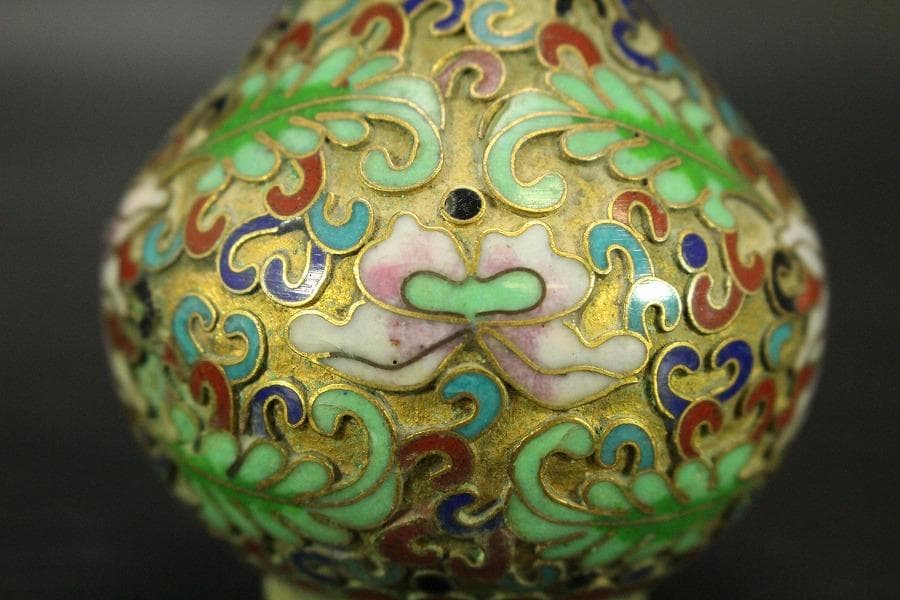 中国美術 七宝 小瓶 壷 高7.7cm(LC536)