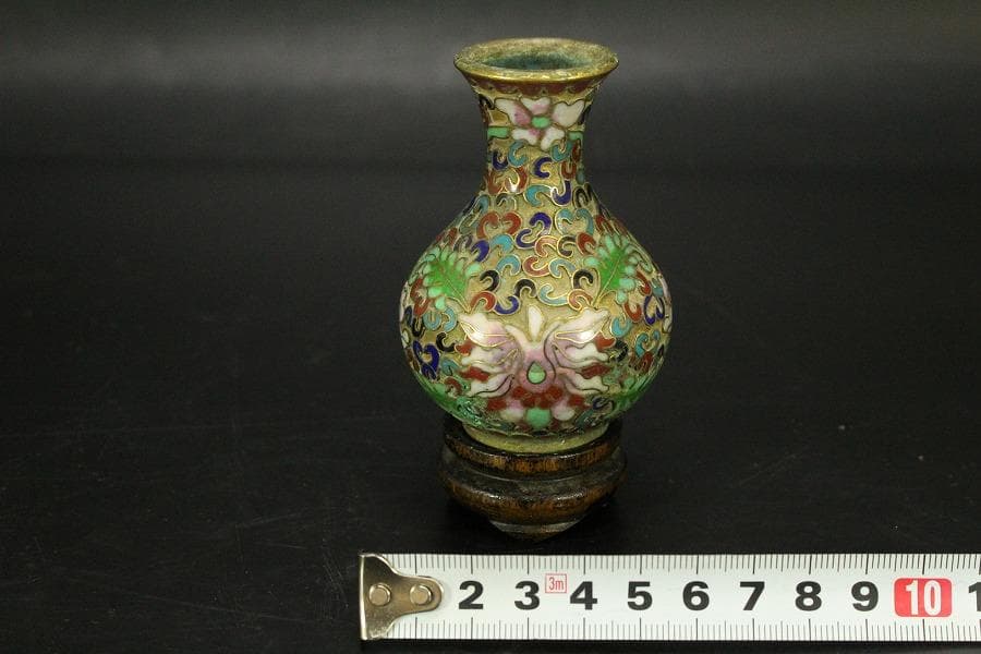 中国美術 七宝 小瓶 壷 高7.7cm(LC536)