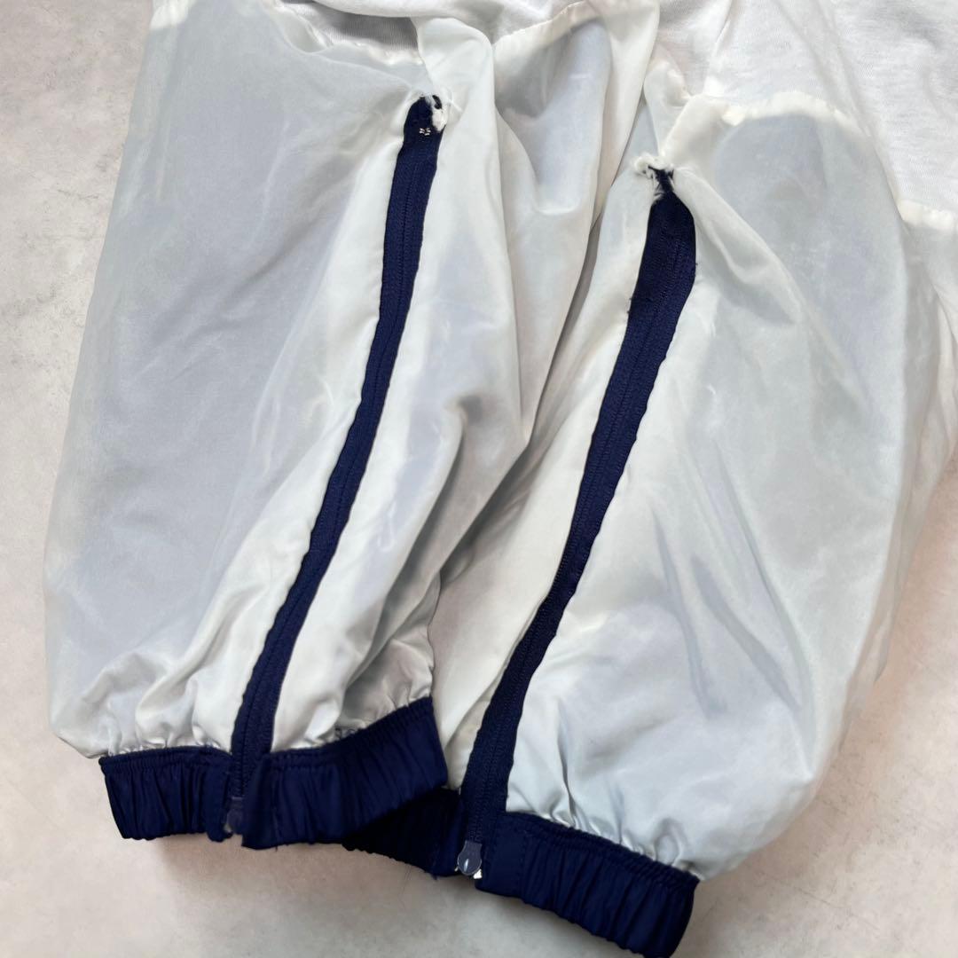 00s adidas バギートラックパンツ 刺繍ロゴ ネイビー XL