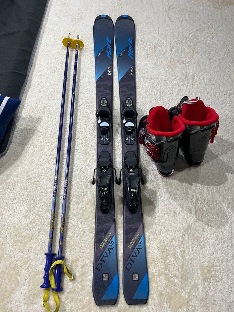 スキー板130cmストック 110cmブーツ 23.5〜24.0cmセット