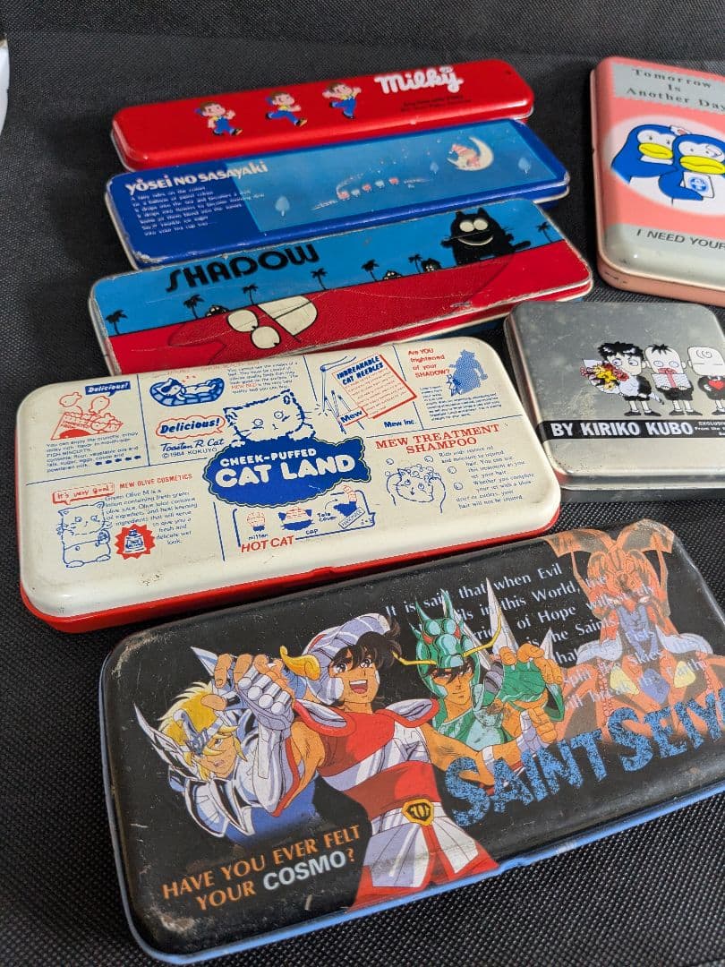 昭和レトロ 缶 ペンケース まとめ売り キャラクター 聖闘士星矢