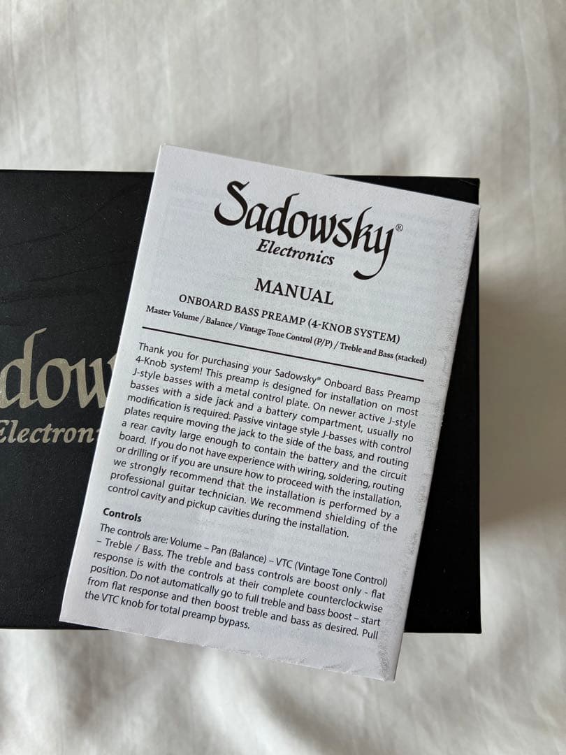 ベース SADOWSKY BASS PREAMP (4-KNOB SYSTEM)