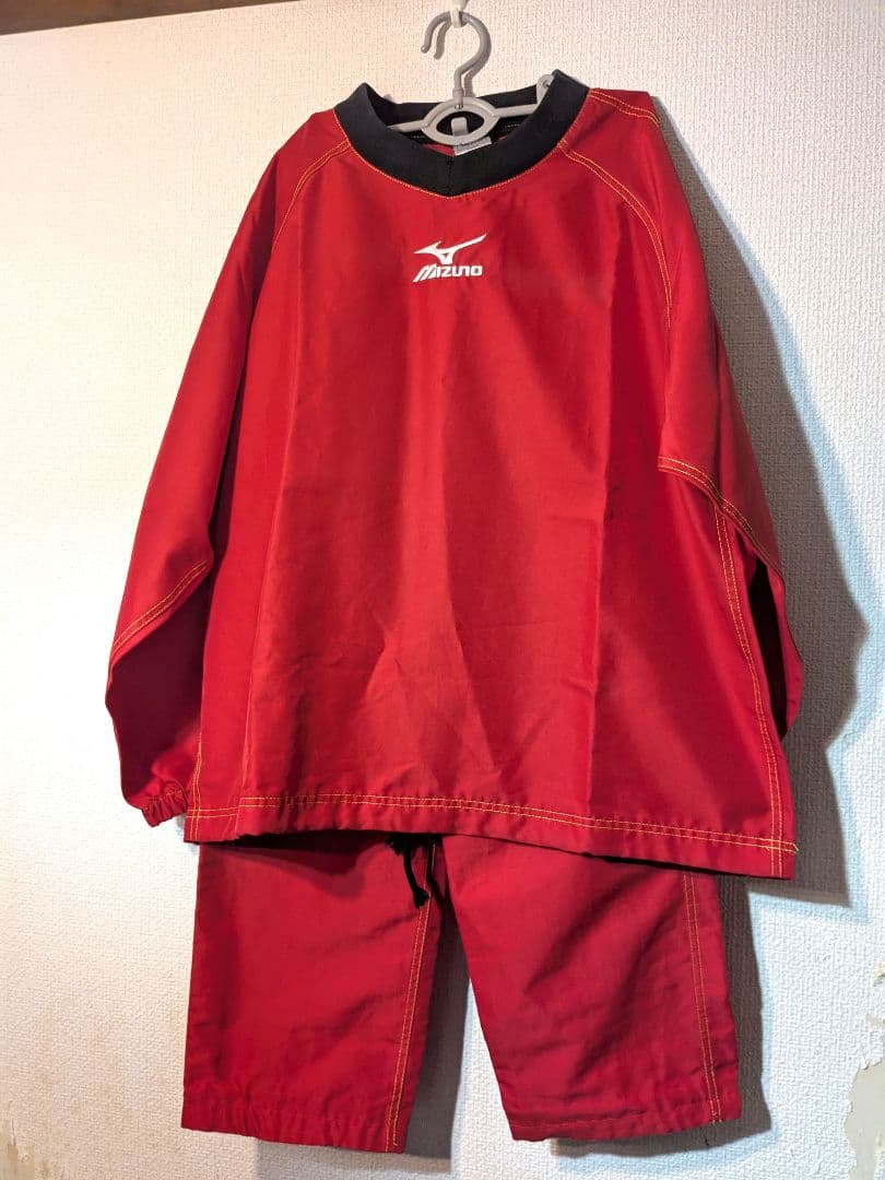 名城大学ラグビー部 ミズノ 上下セット ヤッケ メンズMLサイズ レッド赤色