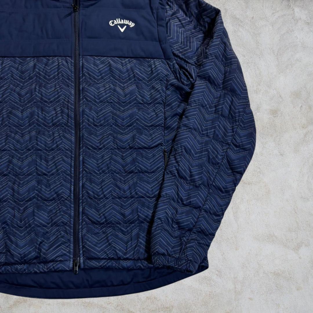 【美品】Callaway ゴルフ 中綿入りスターストレッチブルゾン ネイビー
