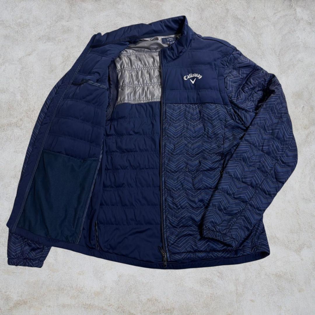 【美品】Callaway ゴルフ 中綿入りスターストレッチブルゾン ネイビー