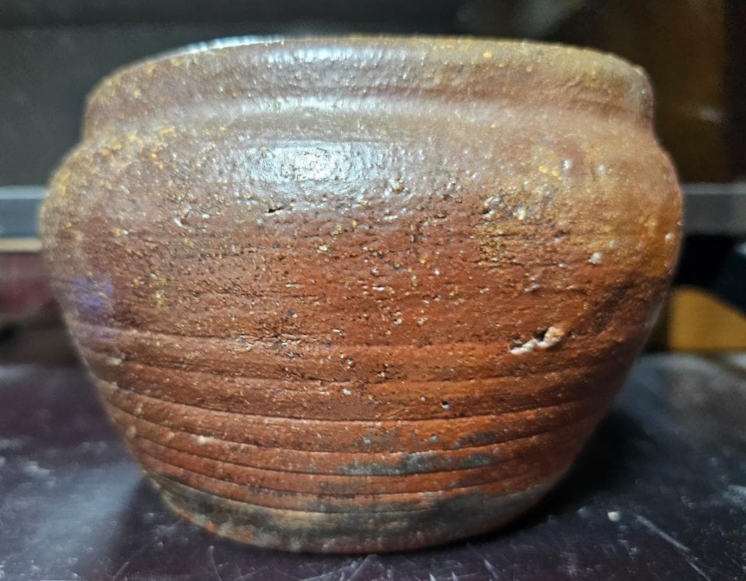 江戸初期 古田織部好み建水 古備前 分銅描判