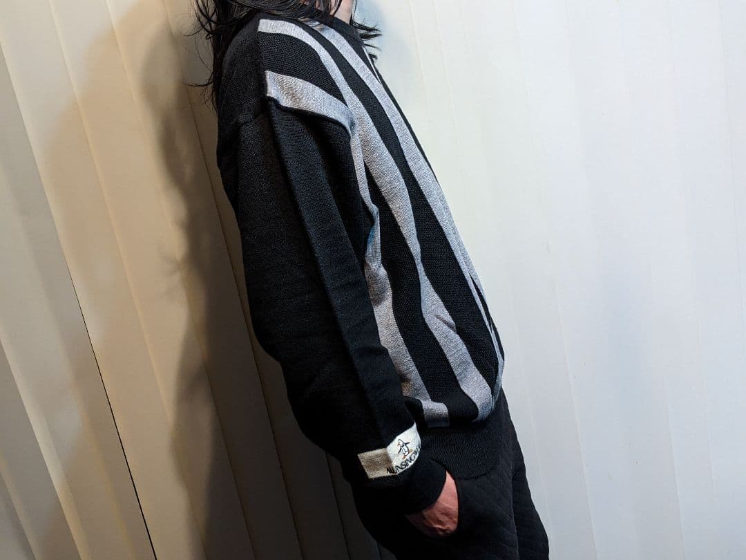 マンシングウェア　プルオーバー　ウール　ニット　ゴルフ　セーター　黒　トレーナー