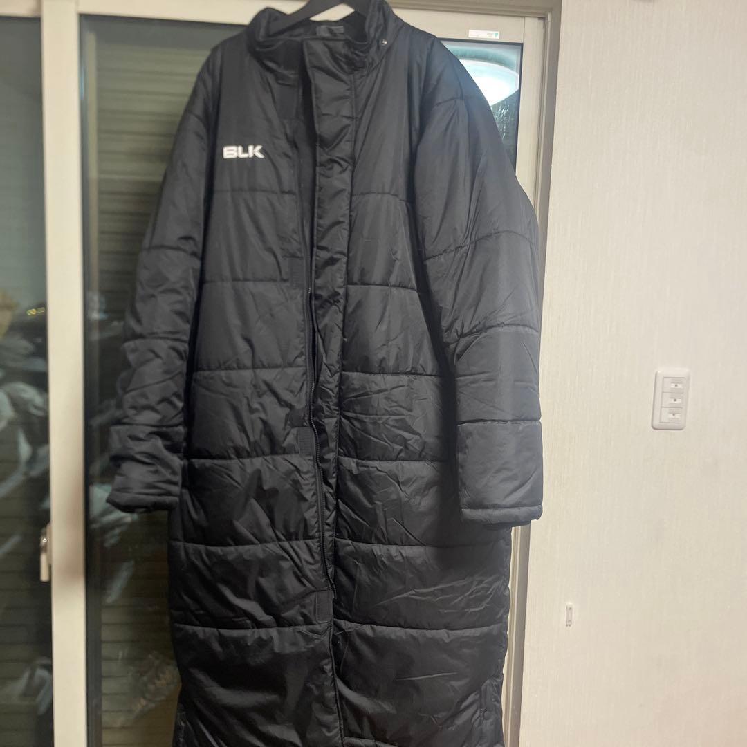 BLKラグビーベンチコート美品ブラックロングコートキルティング4XL大きいサイズ