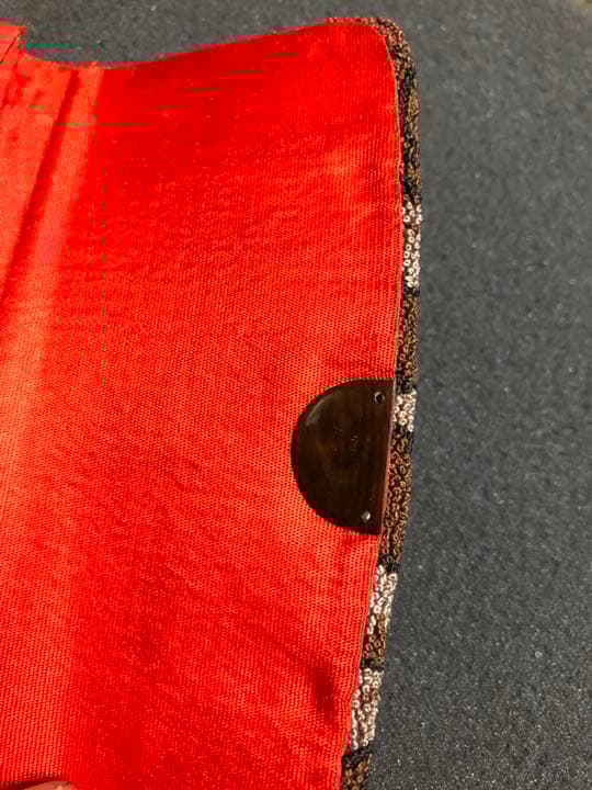 古刺繍 牡丹と蝶 財布や名刺入れなどに 年代物