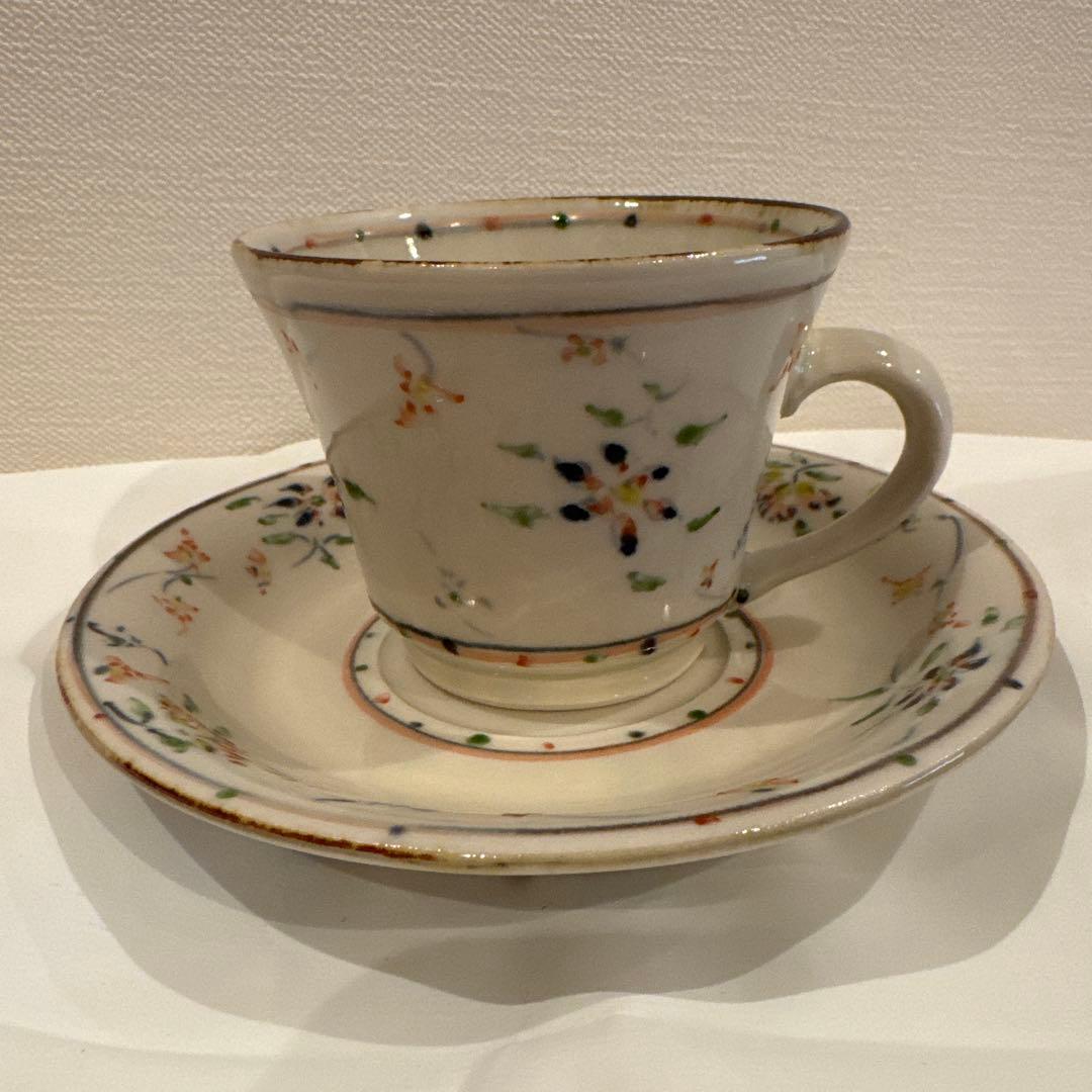 藤田佳三　染付色彩マルチカップ　ソーサー