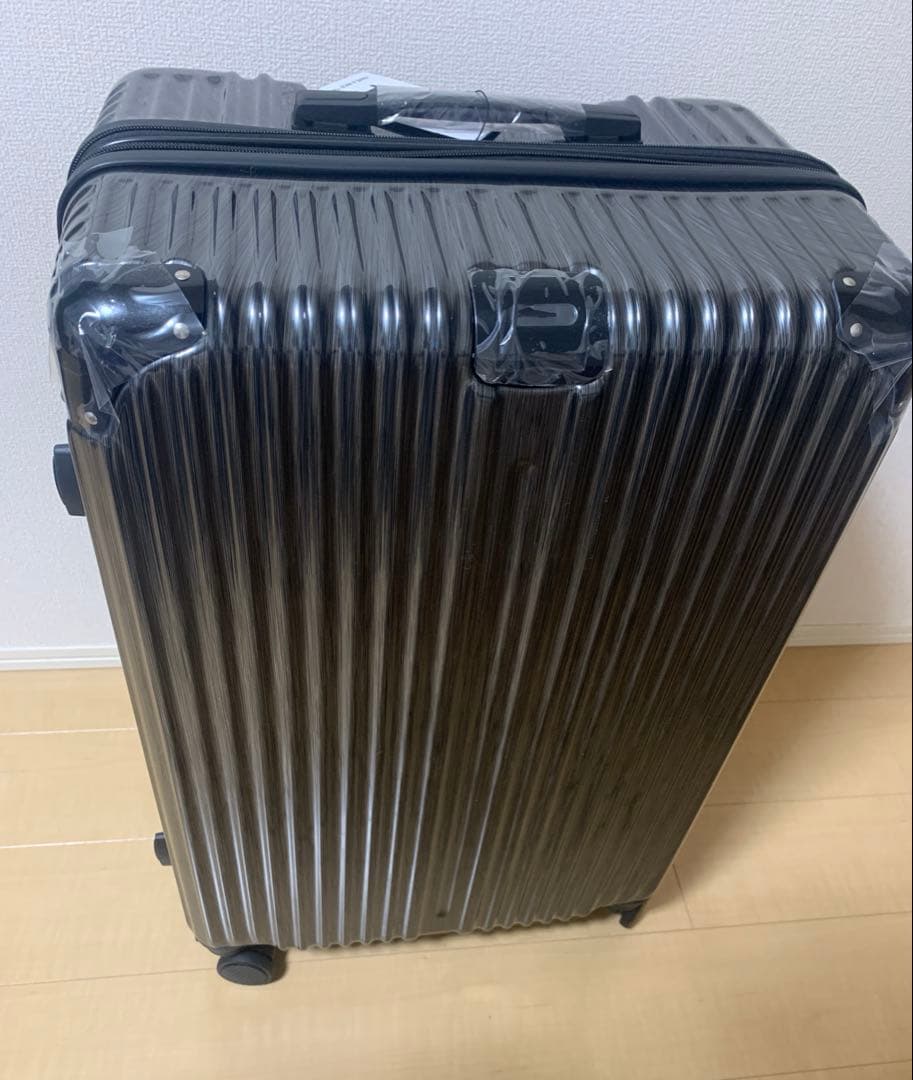 キャリーケース 拡張機能付 超軽量 ブラック Lサイズ 7泊~長期旅行/100L