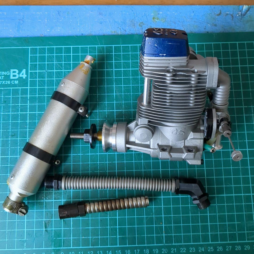 ラジコン飛行機 エンジン ＯＳ FS アルファ155エンジン マフラー付き