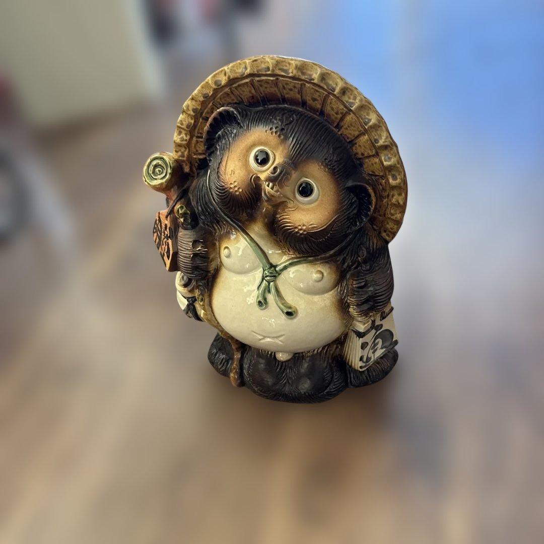 未使用近いの美品10号開運狸　福狸　たぬき　タヌキ