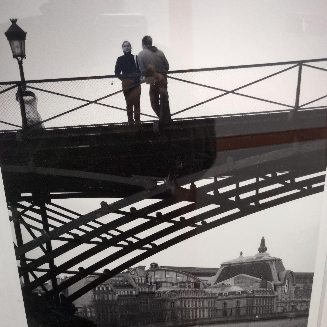 パリ、ボザール橋の恋人たち、大きなモノクロのオリジナルプリントです。