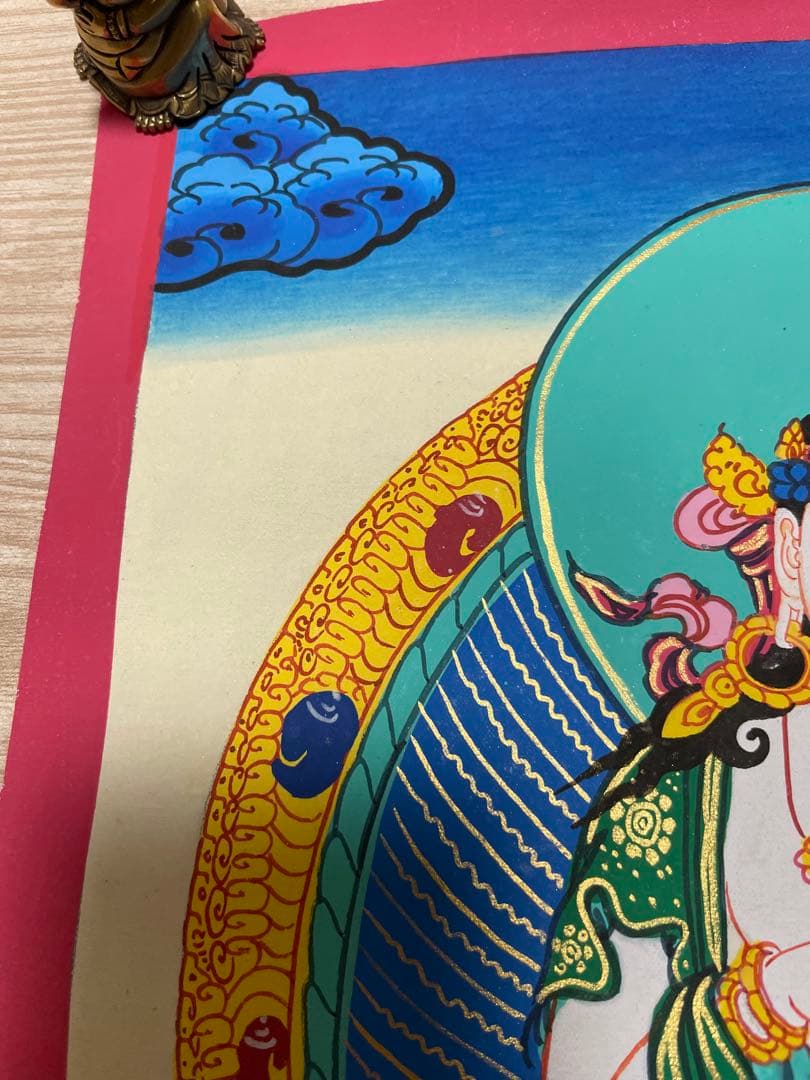 《 チベット密教　1点物 》 手描き　曼荼羅　バジュラサットヴァ　仏教　密教