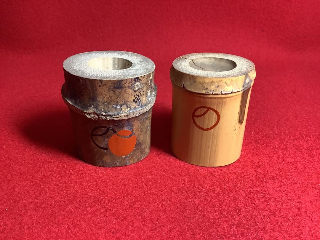 竹蓋置　一双　つぼつぼ蒔絵　宗玄作　良漆【中古】