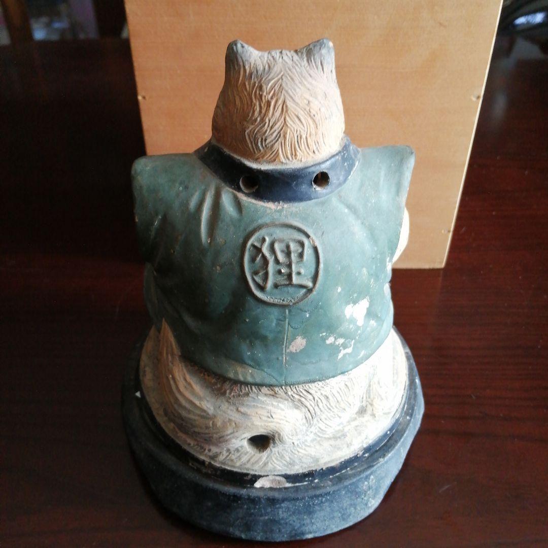 【珍品】京焼　仁阿弥狸蚊取線香香炉　19.5cm　明治〜大正期