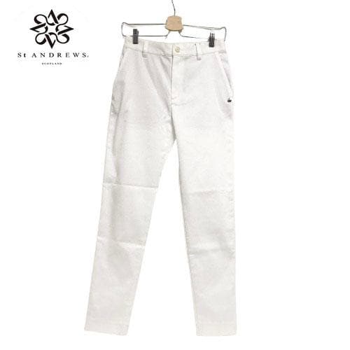 ○★新品未使用　St ANDREWS　ドビーストレッチクロップドパンツ　S　白