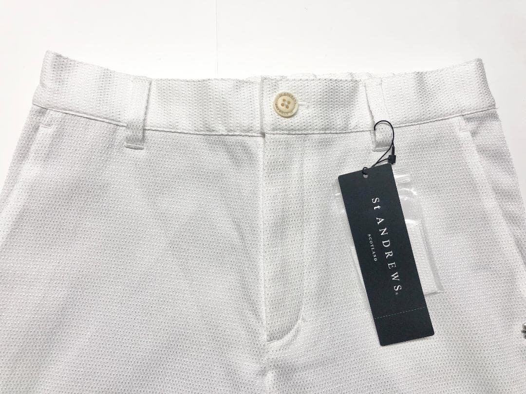 ○★新品未使用　St ANDREWS　ドビーストレッチクロップドパンツ　S　白