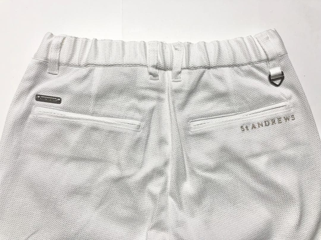 ○★新品未使用　St ANDREWS　ドビーストレッチクロップドパンツ　S　白