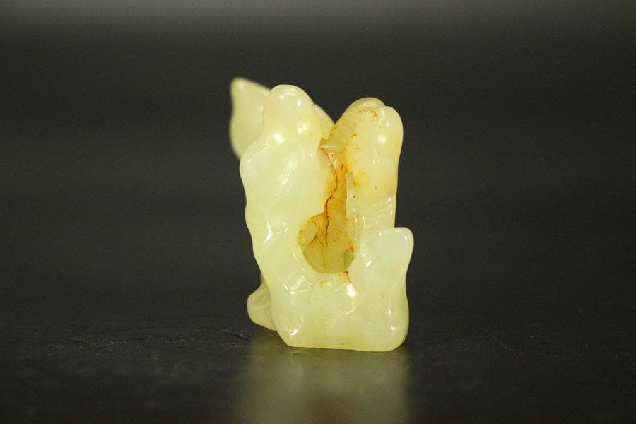 中国美術 白玉石 刻 太湖石 筆架 文房四宝(HA426)