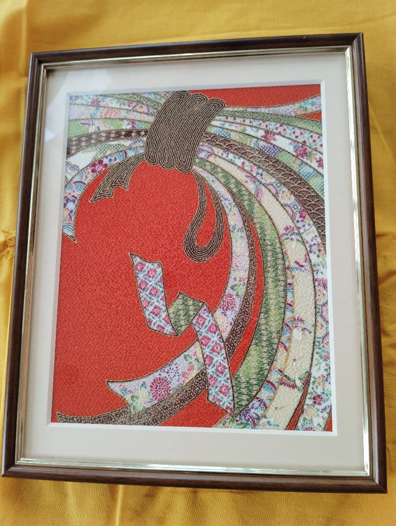 京友禅。千總。染額。16500円のふろしきの額装。袱紗。熨斗