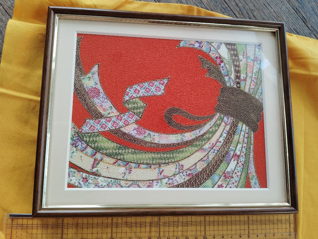 京友禅。千總。染額。16500円のふろしきの額装。袱紗。熨斗