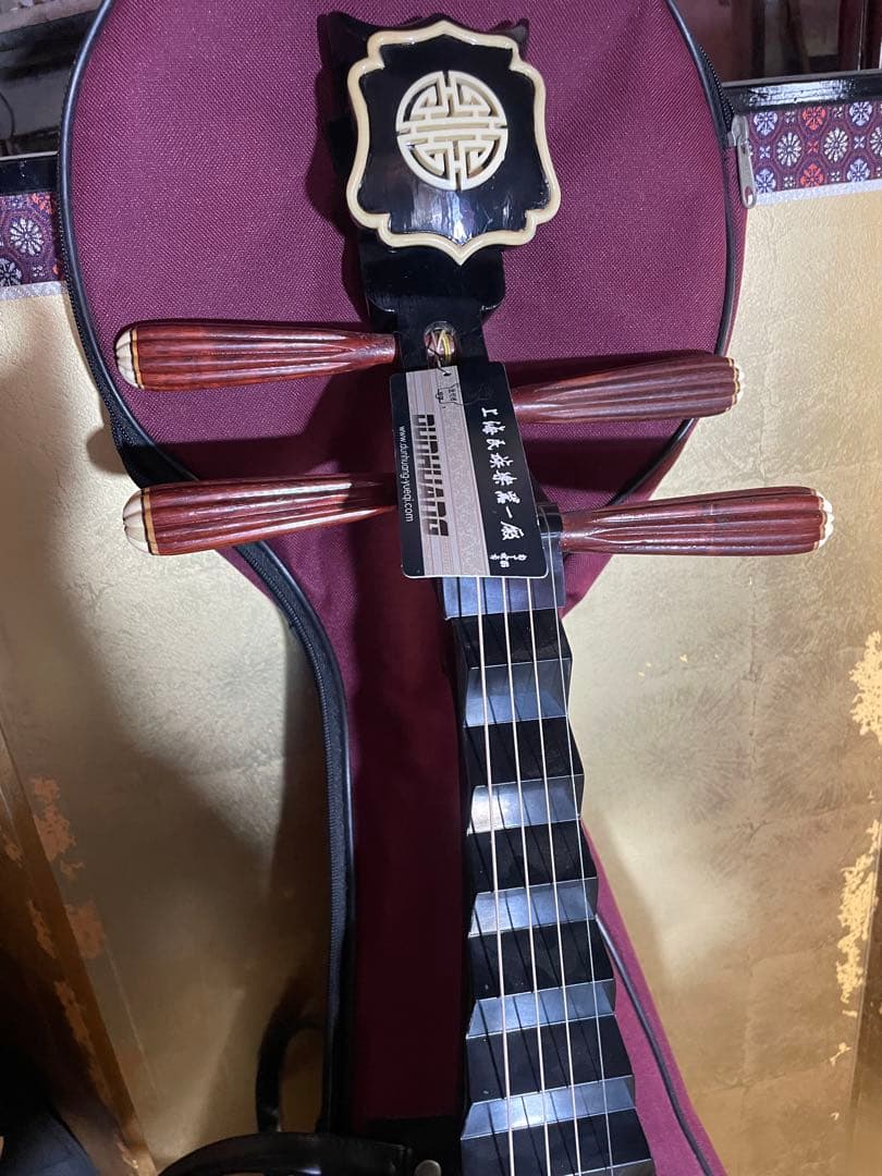 未使用保管品　中国琵琶　敦煌びわ　楽器　宮廷楽器 撥弦楽器