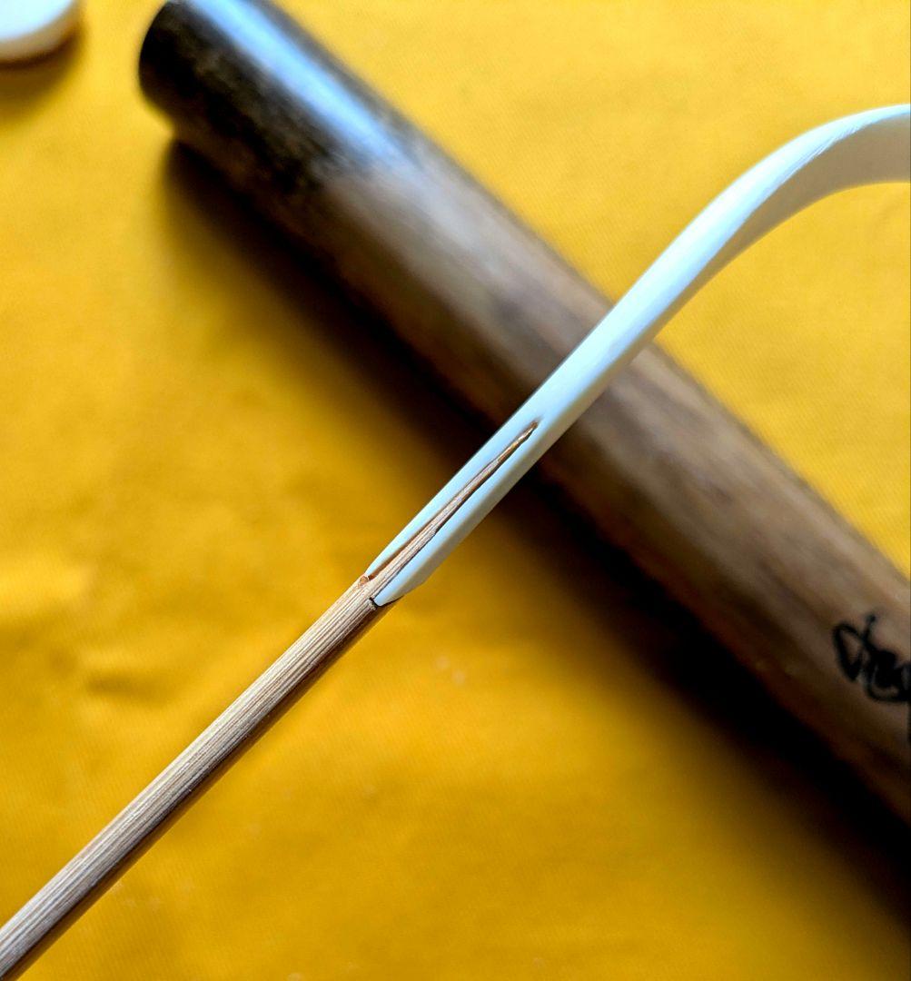 【閉店売り尽し】本煤竹挟継茶杓 定寸利休