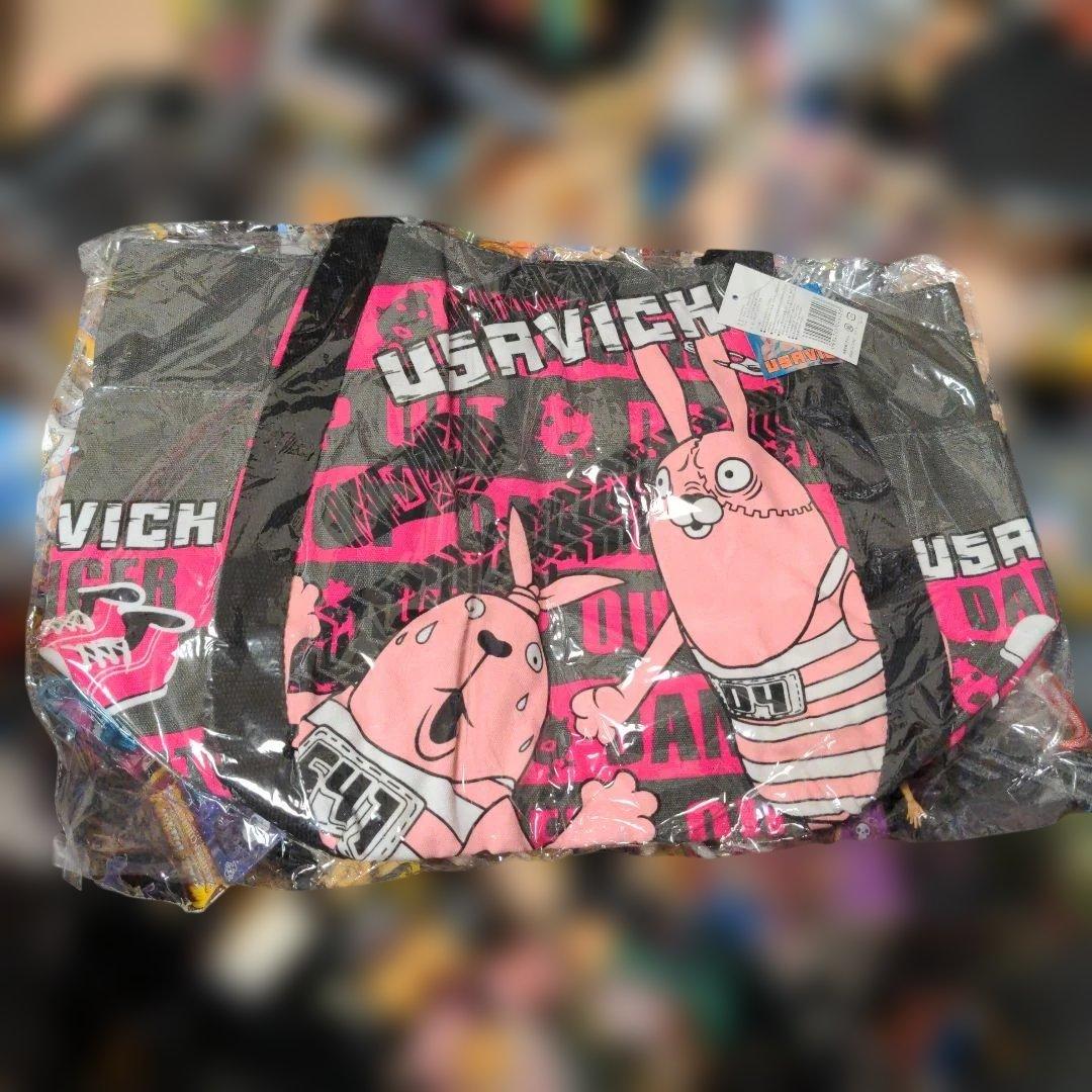 平成レトロ　ウサビッチ　キャンパス地　トートバッグ　ピンク　ゴスロリ