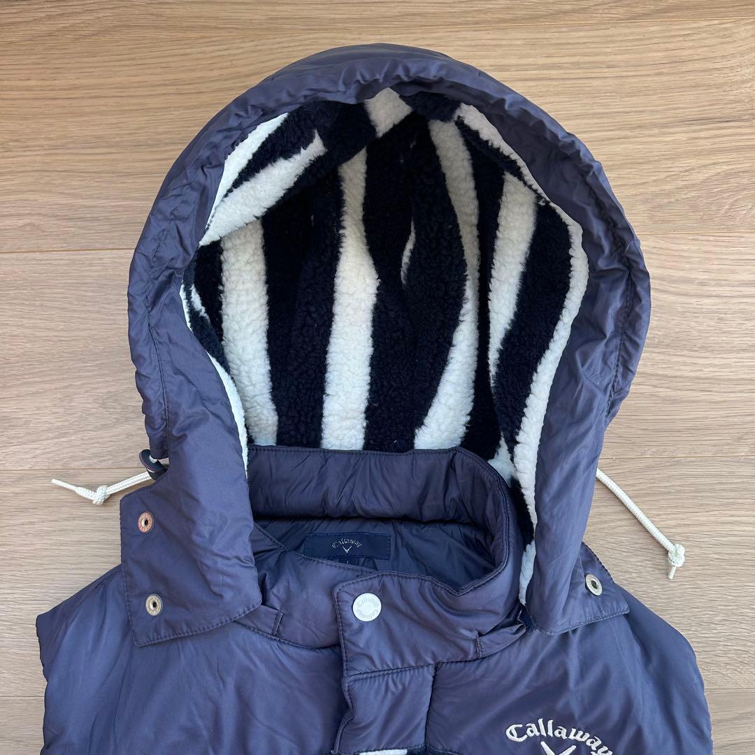 【新品未使用】Callaway Lサイズ メンズ中綿ボアベストネイビーホワイト