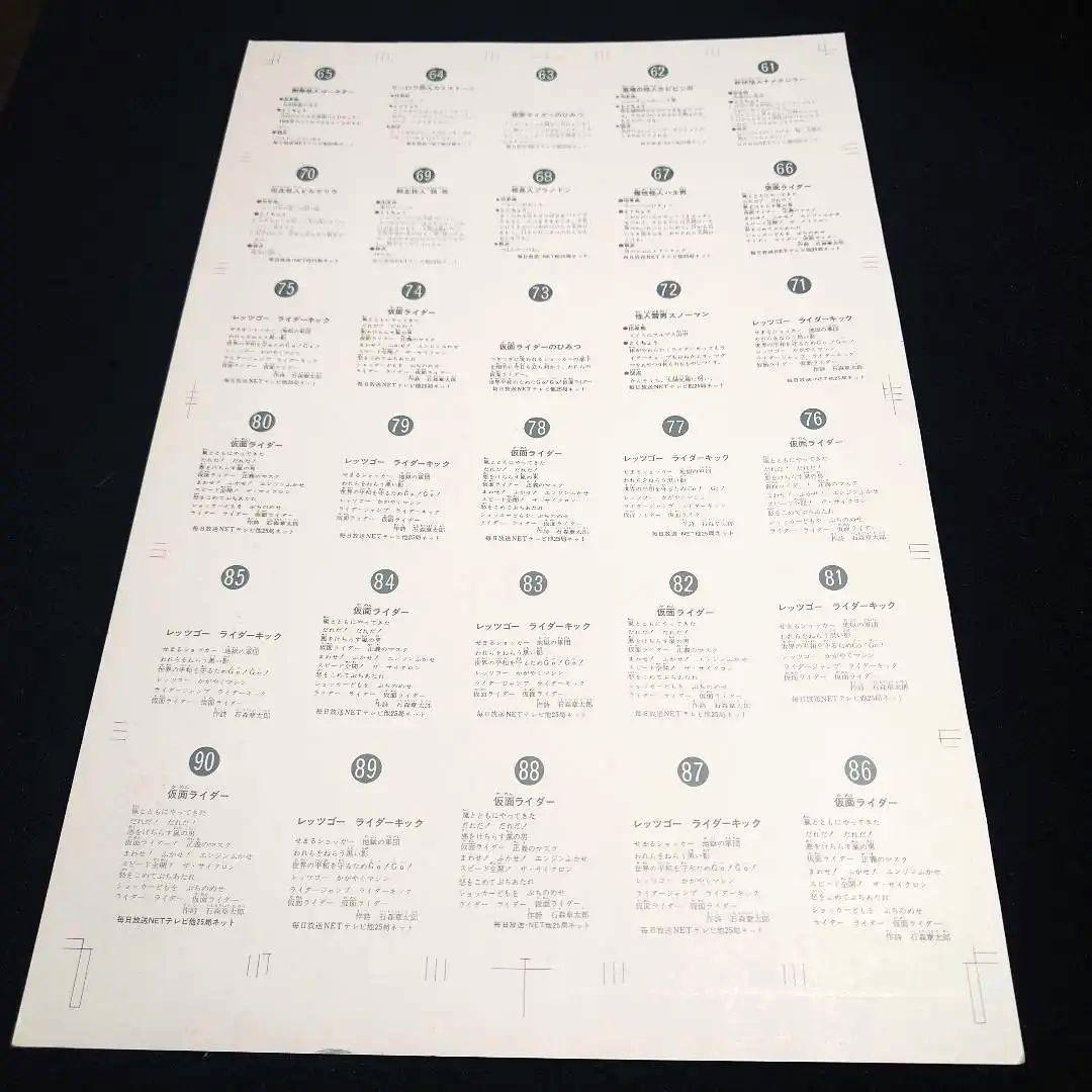 仮面ライダーの印刷物カード MCKY社製 裁断なし No.61〜90連番 レア