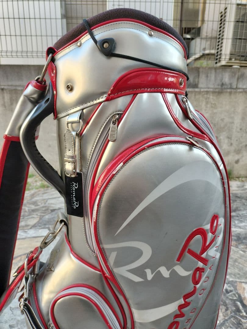 RomaRo シルバー/レッド キャディバッグ