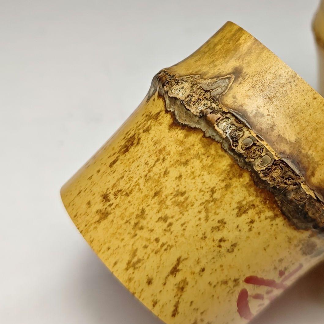 イ498 蓋置『大徳寺　藤井誡堂　極箱』『竹一双蓋置　花押　共箱』茶道具