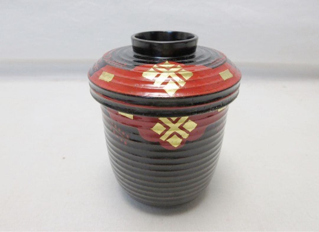 未使用 懐石道具 金彩梅正法寺蒔絵 箸洗い 4客組 木製漆器 小吸物椀