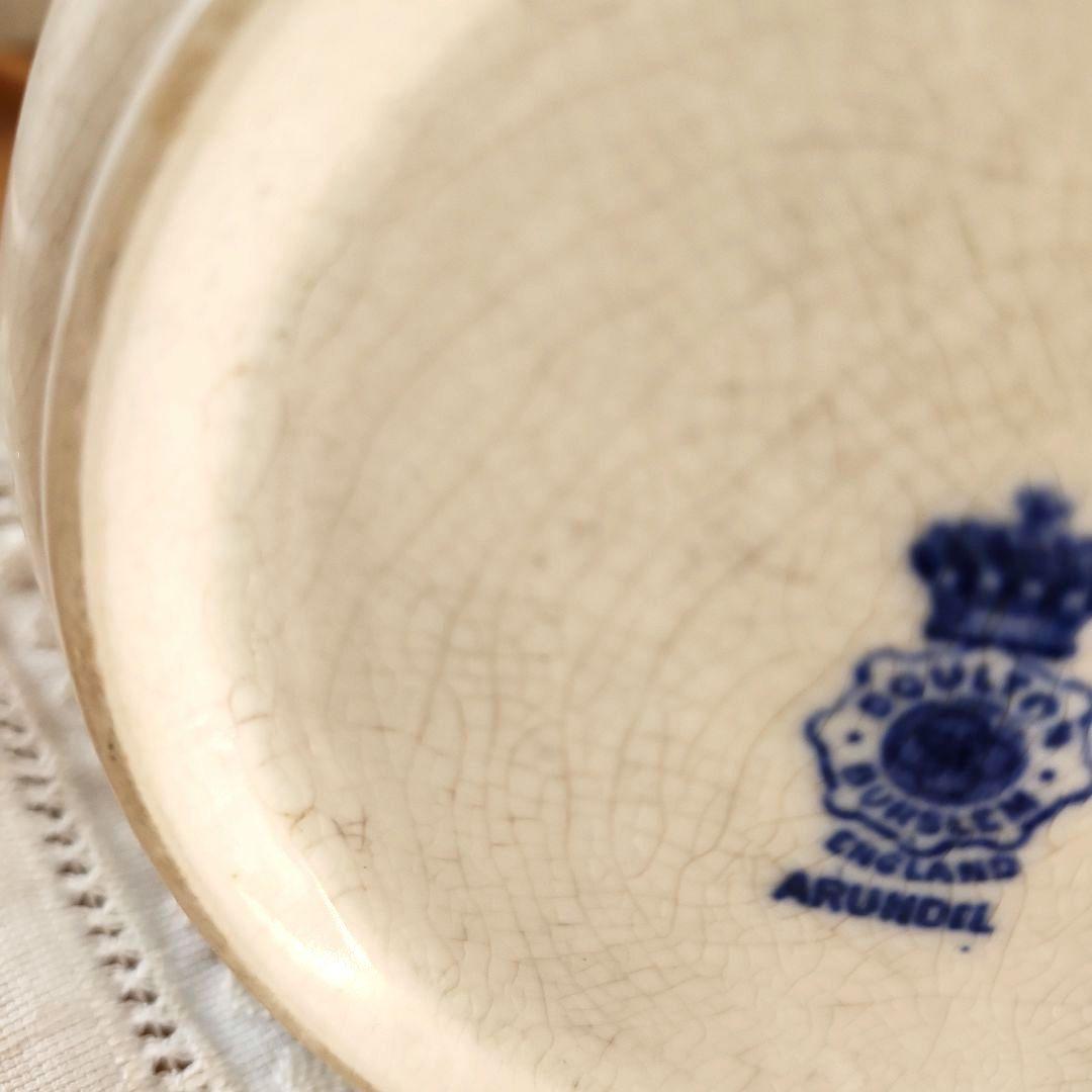 青い花　クッキージャー　ジャー　イギリス　古い　ロイヤルドルトン