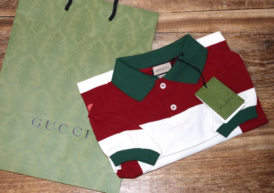 新品 GUCCI ペットコレクション ビッグストライプシャツ (Lサイズ)　Ⓗ