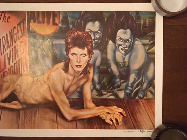 ビンテージ 70s デヴィッドボウイ ダイアモンドの犬 ポスター デッドストック