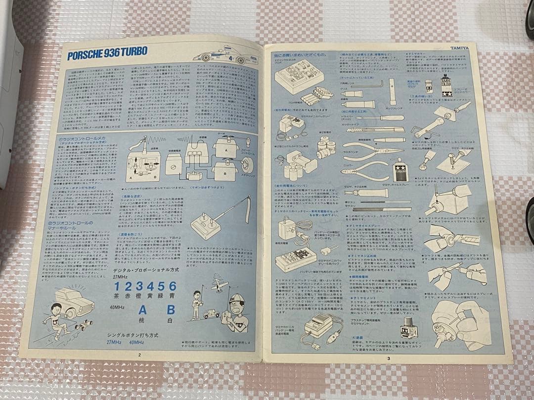 タミヤ　RC ポルシェ 936 ターボ 、プロポ、メカ、説明書付き、