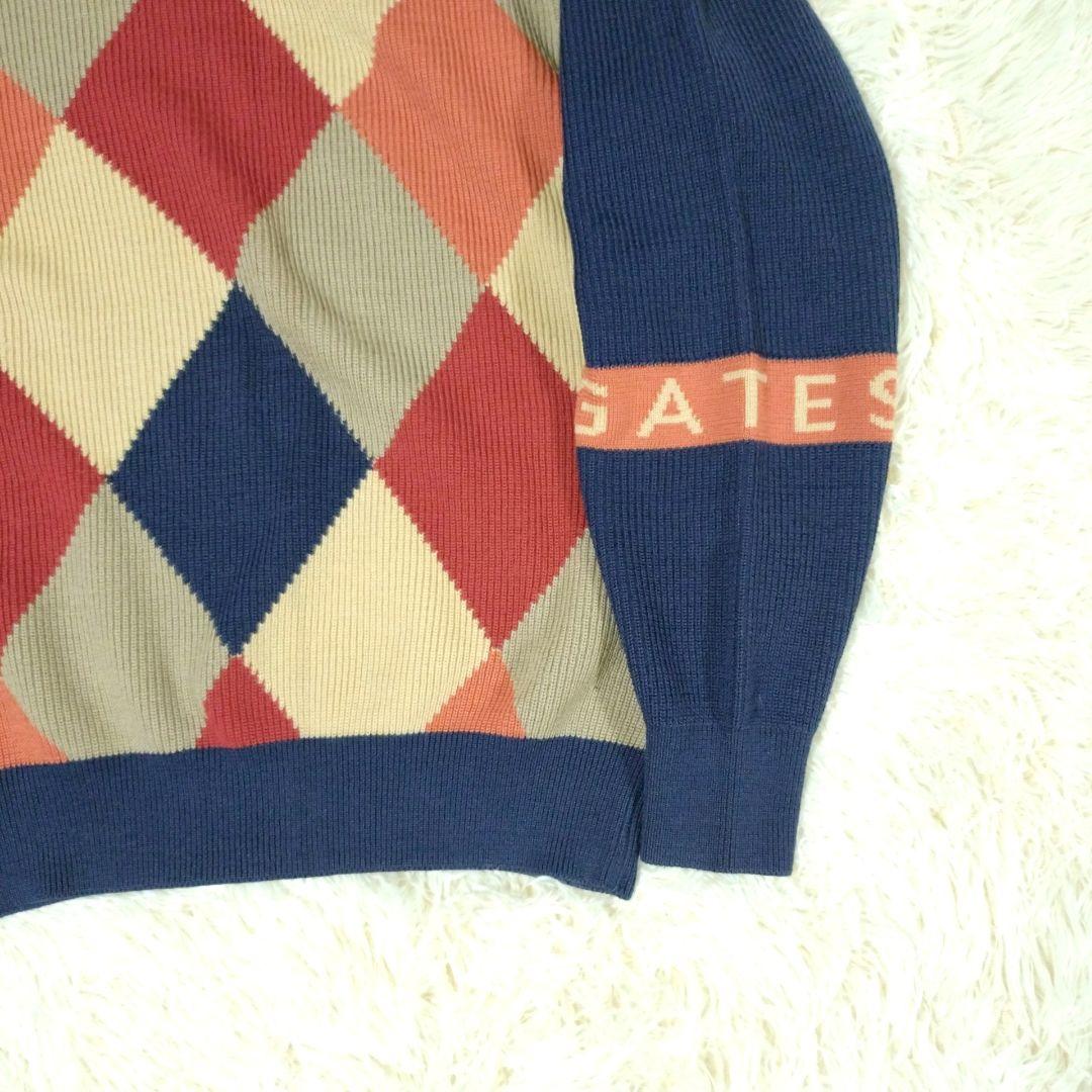 パーリーゲイツ　ニット ロゴ　アーガイル　総柄　マルチカラー　ボーダー