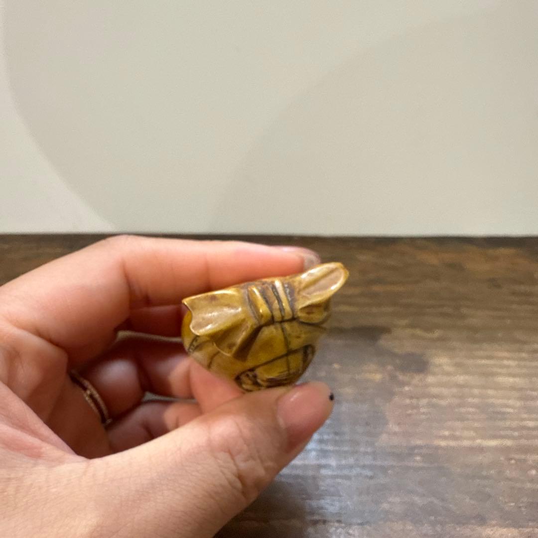 根付　青互銘　七福神　子供　象　牙